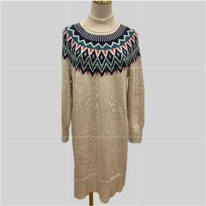 Old Navy NWOT Geometric Knit Sweater Dress - Cream, Pink, Blue M